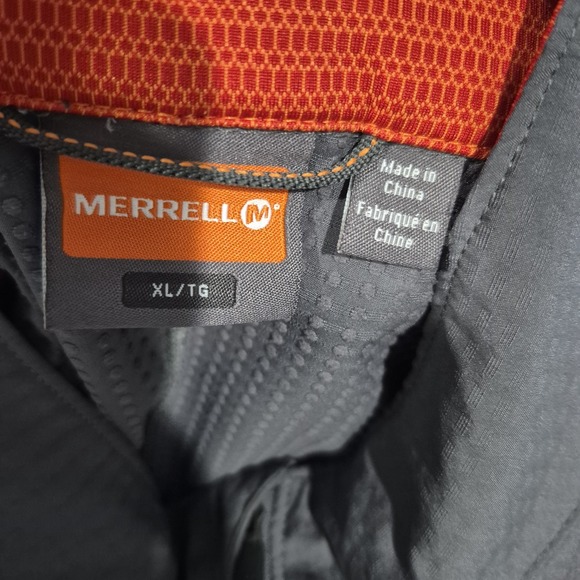 Merrell Jacket Mens XL Orange Gray Full Zip Wind Running Hiking Lightweight‎ - Picture 5 of 10